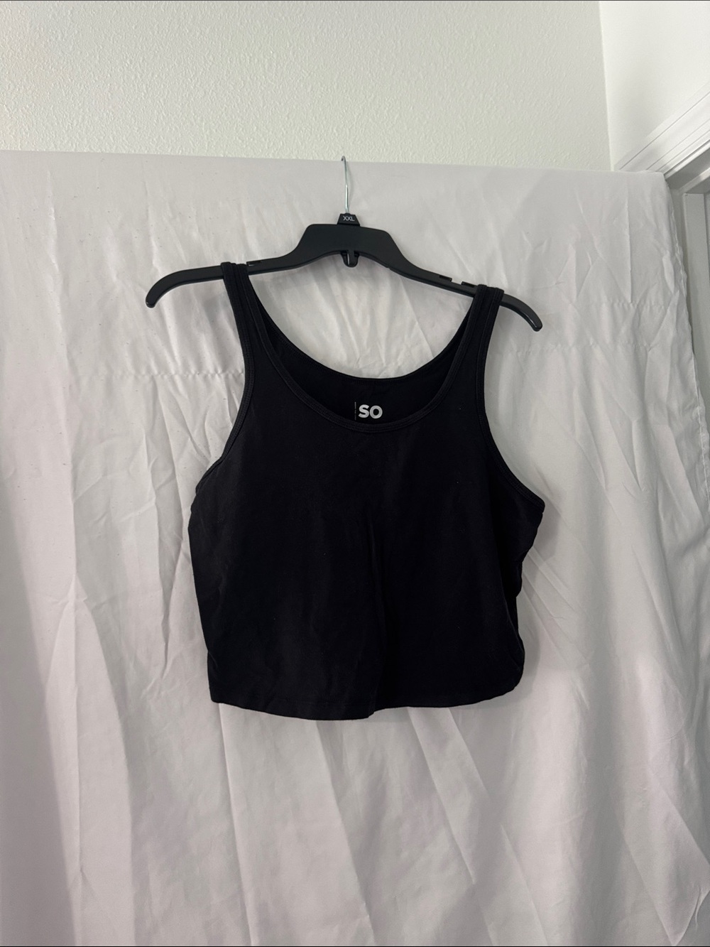 SO Black Ribbed Crop Tank
